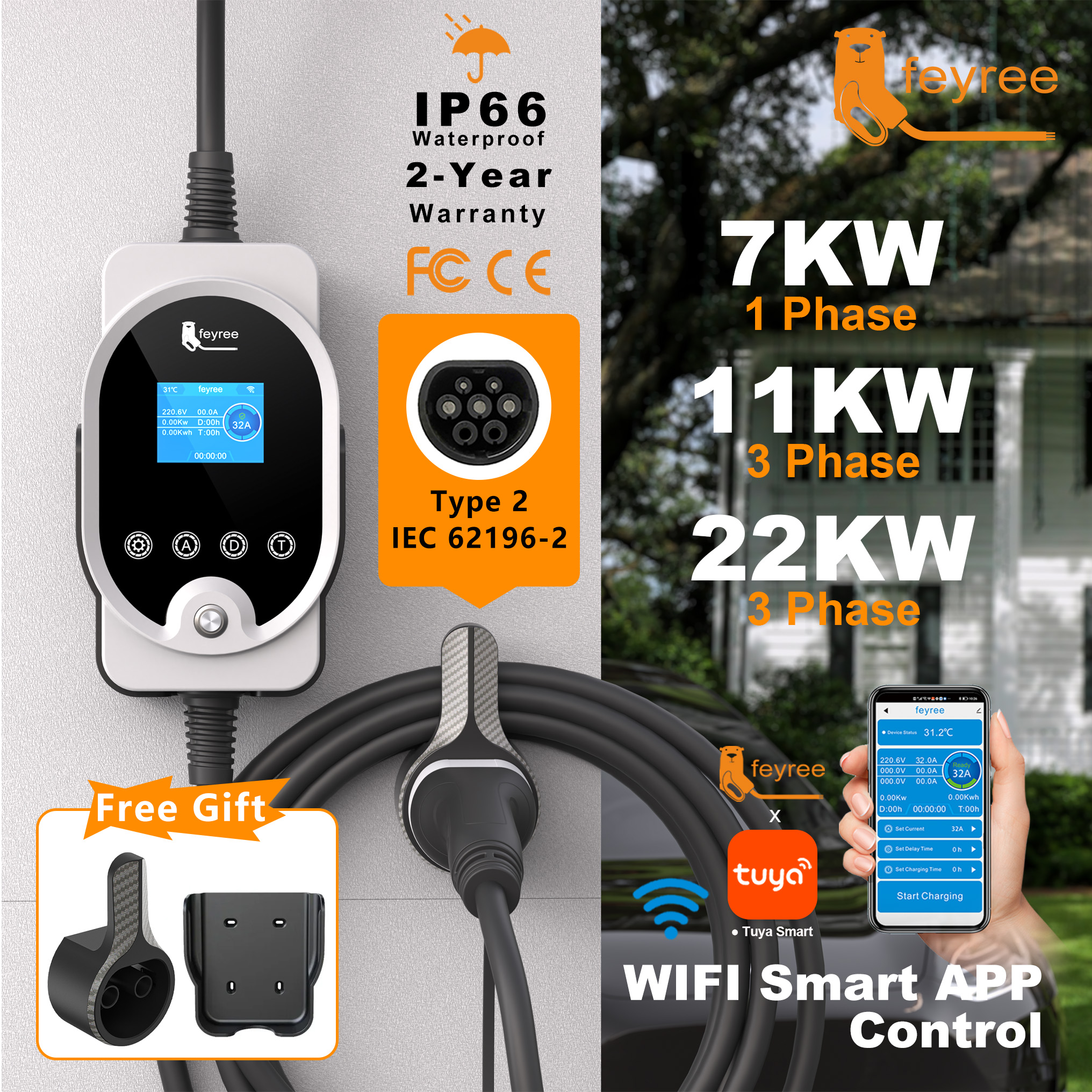 feyree Type2 EV Charger EVSE W – Ev Charger Wallbox Bewertung und Preis