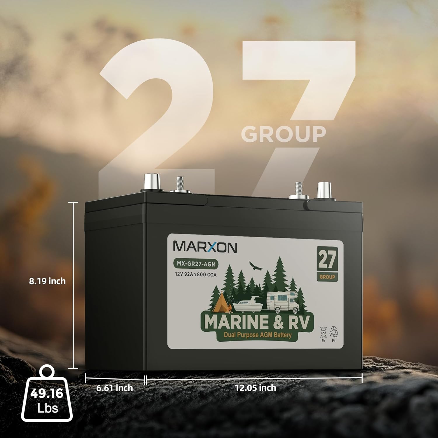 92Ah 800CCA AGM Marine Dual Pu – Agm Deep Cycle Battery Bewertung und Preis