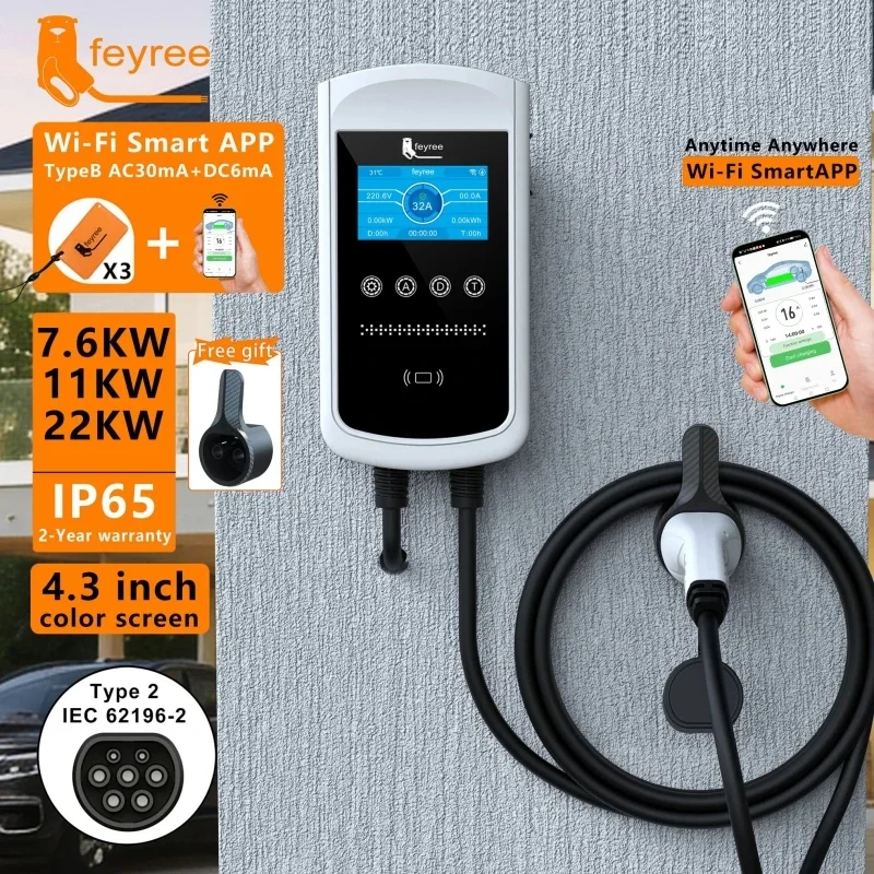 feyree Type2 EV Charger 32A 7. – Ev Charger Wallbox Bewertung und Preis